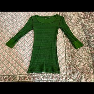 Rubbish green waffle knit ls top SM